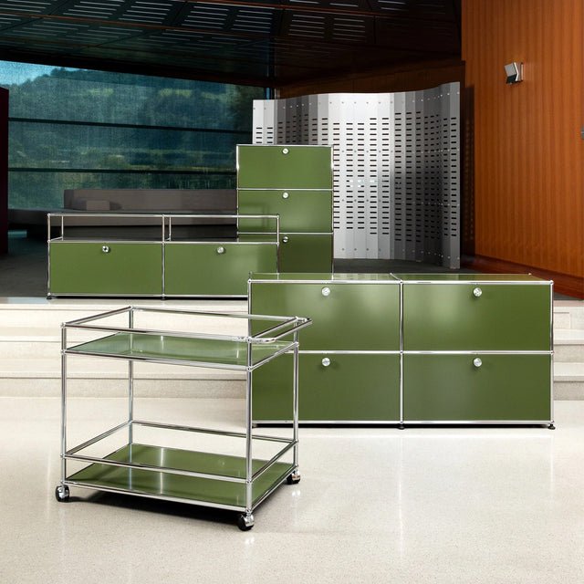 USM Haller Highboard, Olive Green