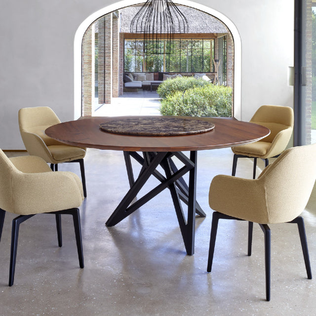 Ligne Roset Ennea Round Dining Table with Lazy Susan