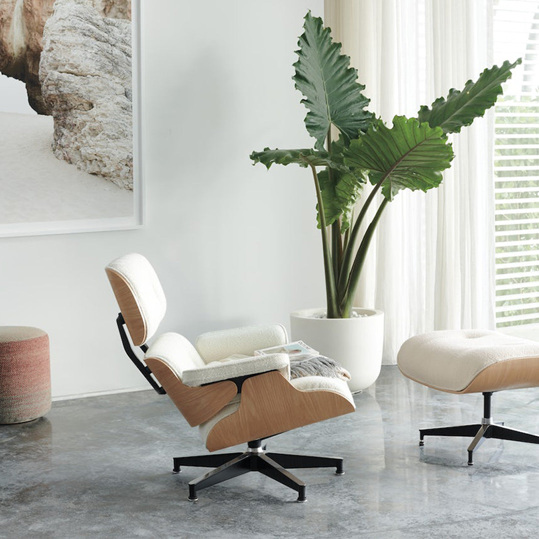 Eames white leather online chair